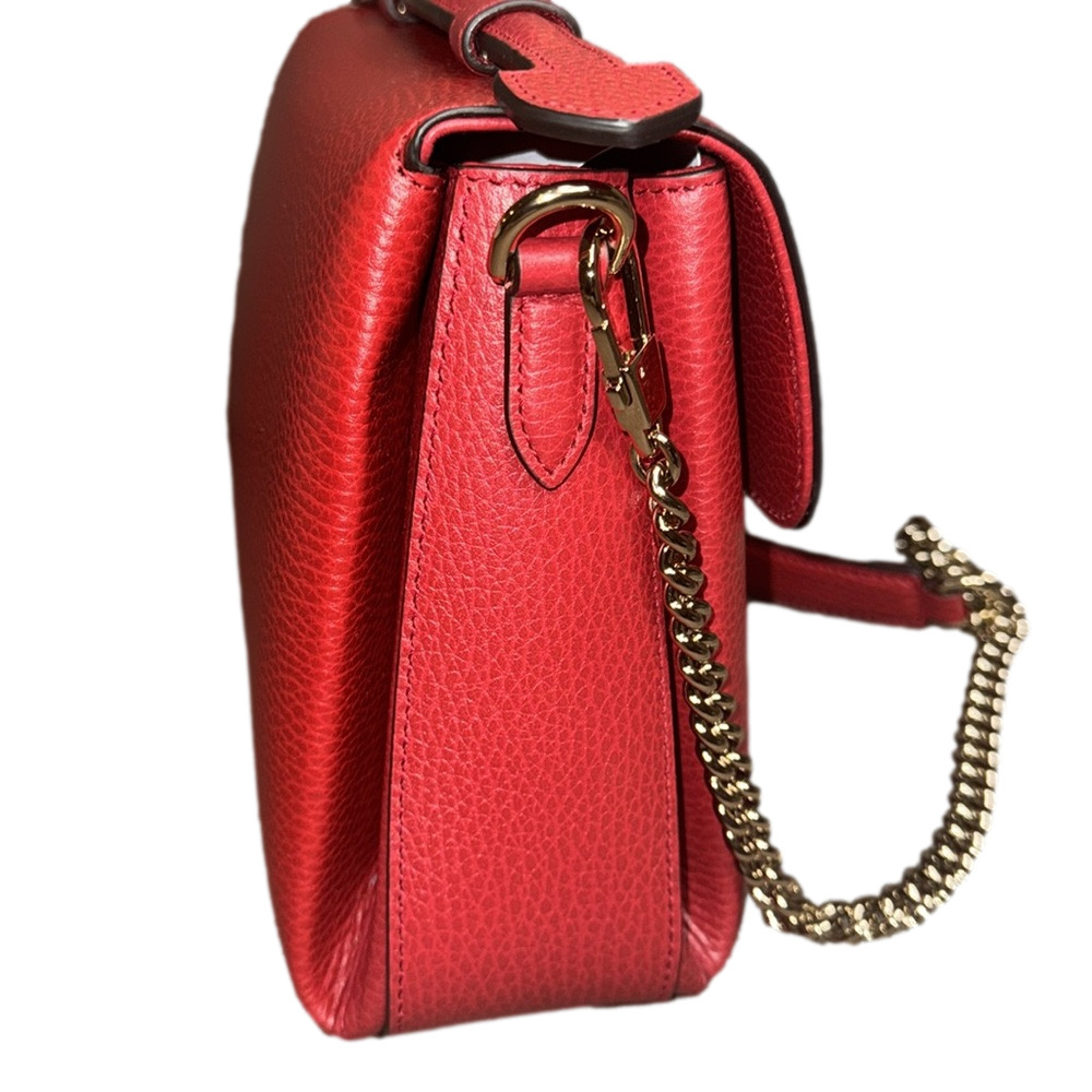 Gucci  Interlocking Red Leather Shoulder Bag NWOT - Picture 3 of 8